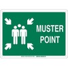 Brady 139574 Aluminum "Muster Point" Sign, Text and Symbol, 10"
