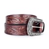 RESISTANCE Western No Buckle Belt With Engraved Floral Work Belt