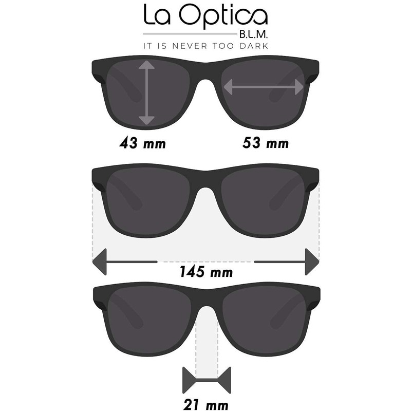 La Optica B.L.M. UV400 CAT 3 CE Unisex Sunglasses Including