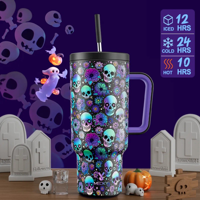 Meoky Vaso Térmicos De Con Calor/frí Inoxidable Pajilla 40oz