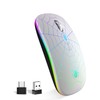 SZO Funkmaus Wiederaufladbare Maus Ergonomische 7-Farben RGB Mit USB Und
