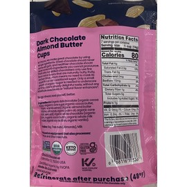 Chocxo USDA ORGANIC 60% CACAO Dark Chocolate Almond Butter Cups 3.45 oz Bag