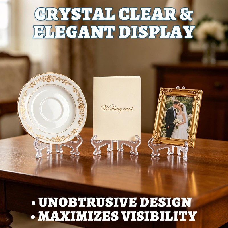 Oungy Mini Easel Stand, 80 Pcs Clear Plastic Display Easel