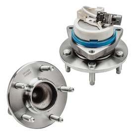 Detroit Axle - FWD Rear 2pc Wheel Bearing Hubs for 02-07 Buick Rendezvous, 2 Wheel Bearing and Hubs Assembly 2002 2003 2004 2005 2006 2007 Replacement [w/ABS Models]