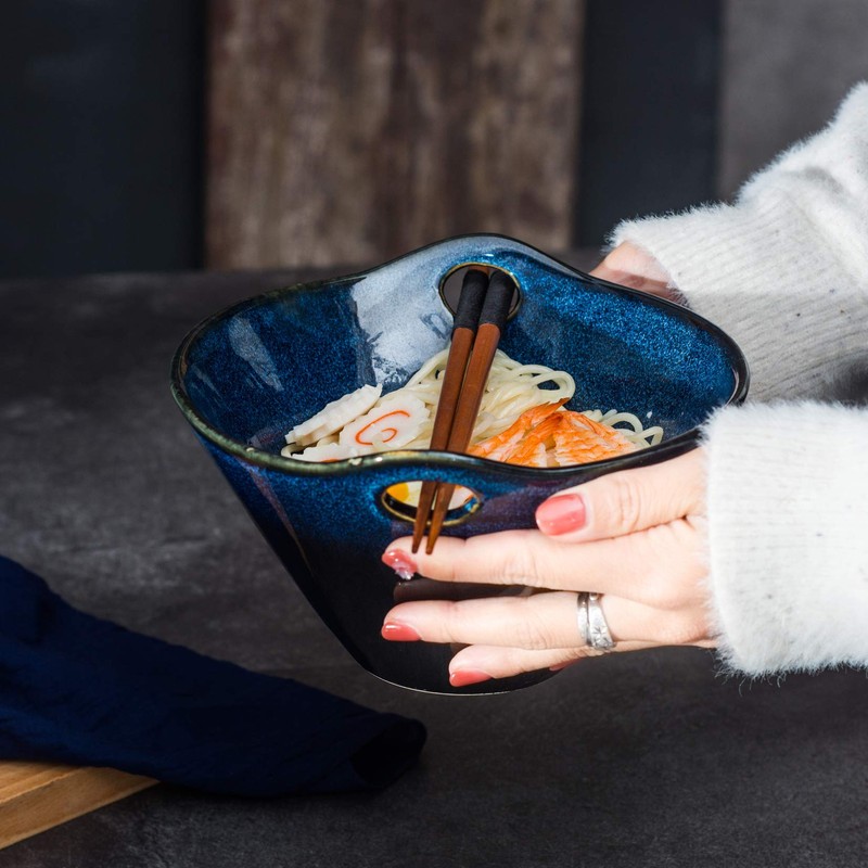 UNICASA Japanese Ramen Bowl Set with Chopsticks, Spoons and Rests,