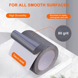 OQingluan Anti Slip Tape Grey, 10m*10cm ft*4 in, Anti Slip Safety Grip Tape for Stairs, Non Skid Strip Tape, Strong Traction Grip Tape, for Indoor and Outdoor Stairs, Waterproof, Grey