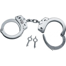 Perfecta Handcuffs HC200 Standard Steel Handcuffs with Silver Chain, One Size