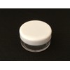 50 x 10ml (10g) CLEAR PLASTIC SAMPLE JARS/POTS WITH WHITE