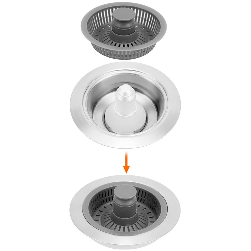 QWORK® 3-in-1 Sink Plug, Kitchen Sink Plug Strainer and Stopper