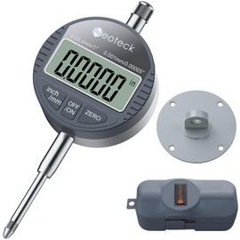 Neoteck Digital Dial Gauge 0.001 mm/0.00005 Inch Digital Probe 0-25.4 mm/1 Inch Digital Indicator Meter Zero Position Removable Lid for Laboratory Workshop 3D Printer