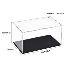 sourcing map Acrylic Clear Display Case Box Dustproof Protection Showcase Cube Collectibles Show Box 30x15x15cm