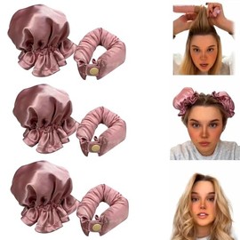 Juego de rulos de satén sin calor para rizos sin calor, con gorro para el pelo, rizadores sin calor para cabello largo, juego de rizos para dormir por