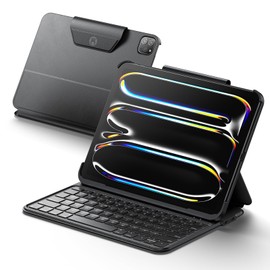 HOU HOU Keyboard Case for iPad Air 11 inch (M3/M2) & iPad Air 5th/4th Gen & iPad Pro 11 inch (M4/4th/3rd/2nd/1st GenerationC Lightweight and Portable, Space Leather, Four Corner Reinforcement