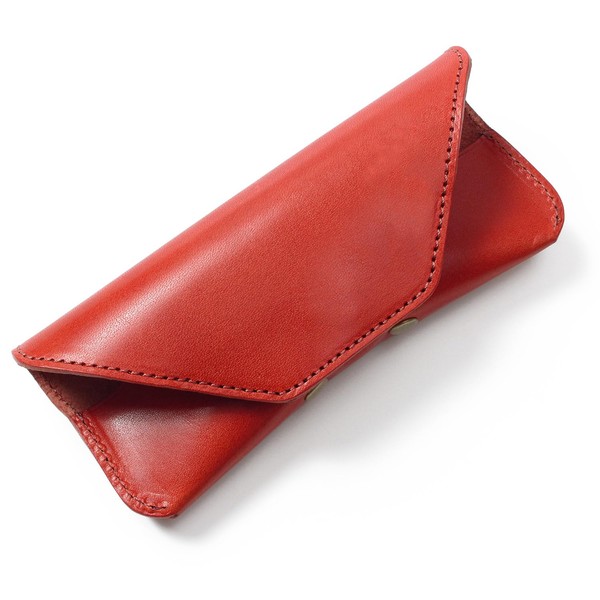 Big Brave Glass-case-1 Tochigi Leather, Eyeglass Case, Slim, Stylish, Lightweight,