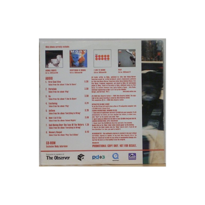 MOBY. THE OBSERVER NEWSPAPER 2000 8 TRACK CD