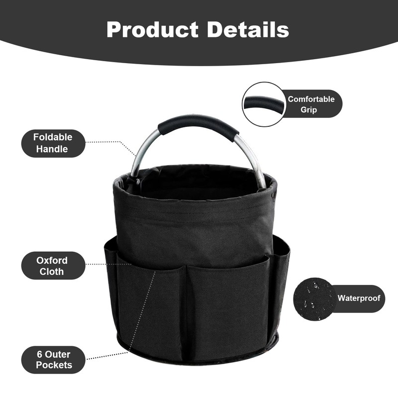 abcmilz 17L Cleaning Caddy with Handle, Cleaning Supplies Organizer, Foldable