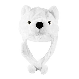 Super Z Outlet Cute Plush Animal Hat Winter Warm Winter Fashion Clothing Accessories (Polar Bear) White (US, Alpha, One Size, White Short)