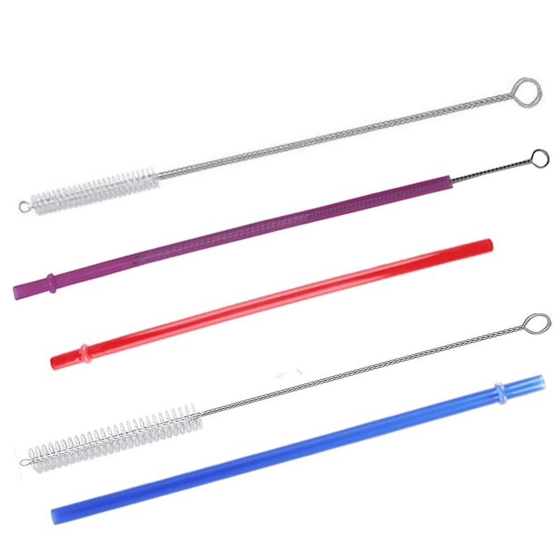 24Pcs Reusable Drinking Straw by WerkaSi, 10.6-inch 12Pcs Long Clear