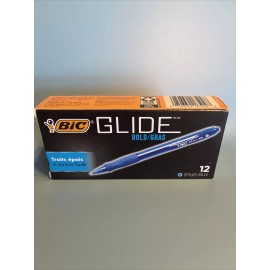 BIC VELOCITY GLIDE BOLD Blue  BALL PENS- 12 Blue Pens