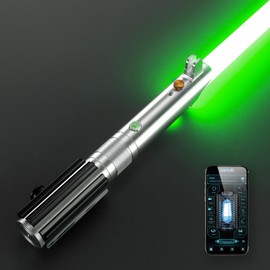 DAMIENSABER RGB V3 Smooth Swing Light Saber, Motion Control 16 Sound Fonts Heavy Dueling Light Sabers, Infinite Color Changing Light Saber for Adults, Premium Metal Hilt Rechargeable