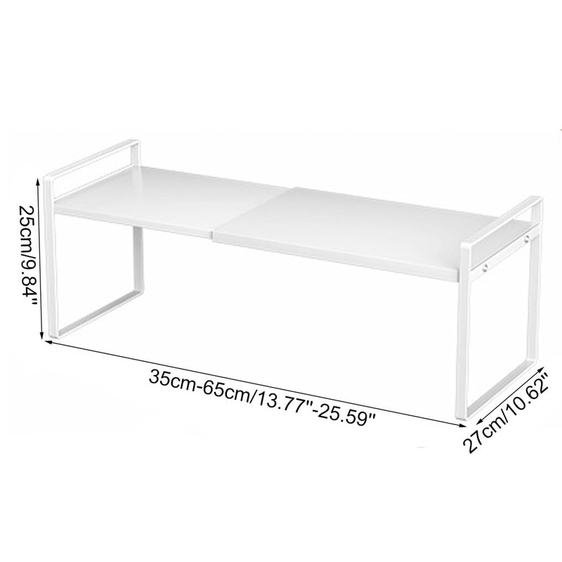LIYIVNAA Expandable Cabinet Shelf Organizer Adjustable Storage Rack Stackable Metal