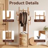 Solid Wood Coat Rack - Rolling Clothes Rack with Rattan