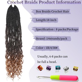 18 Inch Goddess Locs Crochet Hair 8 Packs Pre-Looped Bohomian Crochet Braids Hair Crochet Braids Pre Looped Crochet Braids for Black Women