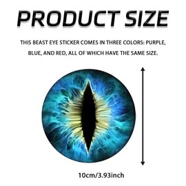 KUQUTIDY 2 PCS Beast Eyes Headlight Decals for Jeep, 3D Stereo Eyes Stickers, Funny Car Truck Body Window Bumper Decoration Sticker, Round Light Decal for Jeep Wrangler, Car Accessories (Blue)