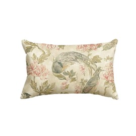 AVOIN colorlife Chinoiserie Flowers Birds Light Green Throw Pillow Cover, Cushion Case Outdoor Decoration for Sofa Couch Farmhouse, 12'' x 20''