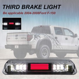 High Mount Led 3D Bar 3rd Third Brake Light Cargo Lamp Fits 2004-2008 Ford F-150, 2007-2010 Ford Explorer Sport Trac, 2006-2008 Lincoln Mark LT (Chrome Housing Clear Lens)