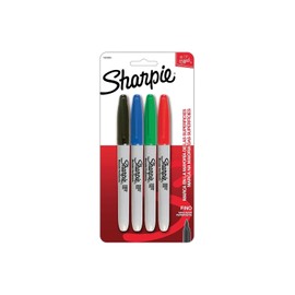 Sharpie Marcadores Permanentes, Punta Fina, Surtidos, 4 Piezas, 1825090