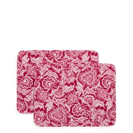 Vera Bradley Women's Cotton Reversible Placemats Set of 2, Java Red - Recycled Cotton, One Size