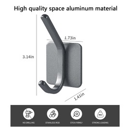 Paoli Heavy Duty Self Adhesive Hooks - Sturdy self Adhesive Hooks for Home, School and Office Easy to fit and Remove,with a Maximum Load Capacity of 30lb (4 PC).