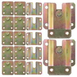 DOITOOL 6 Pack Iron Bed Bracket Hinge Connector, Interlocking Hooks, Furniture Mounting Brackets, Heavy Duty Embedded Metal Joints for Bed, Picture Frame, DIY Projects