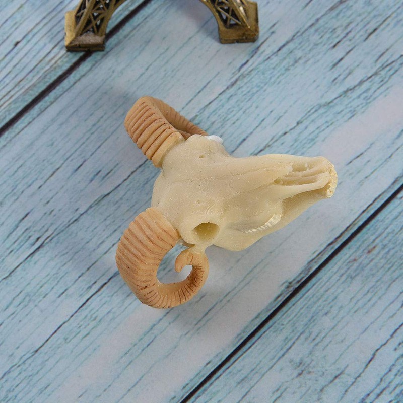 Wixine 1Pcs Aquarium Resin Sheep Head Skull Fish Tank Ornament