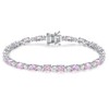 FANCIME Pink Tourmaline Tennis Bracelet, Sterling Silver October Birthstone Tennis