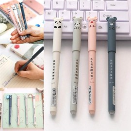 Cute Animal Gel Pen, 0.35mm Cartoon Animal Erasable Blue Ink Gel Pen Student Stationery Office Gift Back To School Gift Set(Blue,8Pcs)