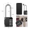 2 Pack disecu 2.6 Inch Long Shackle Combination Lock, 4