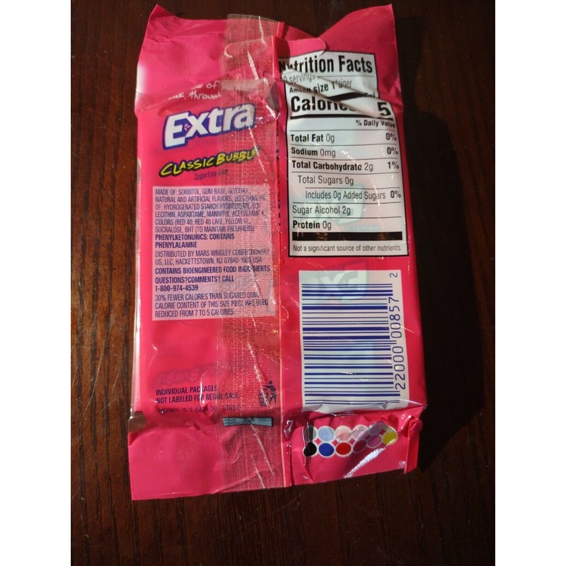 Wrigley Extra Long Lasting Flavor Classic Bubble