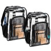 BeigeSwan Pack of 2 Clear Backpack Heavy Duty Thick PVC
