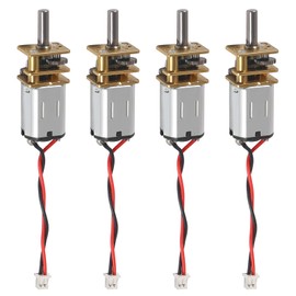 4pcs Mini Micro N20 Gear Motor DC 3V-6V Slow Speed Full Metal Gearbox Micro Motor for RC Car, Robot Model, DIY Engine Toys (with terminals)