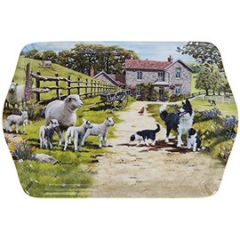 The Leonardo Collection Collie Dog and Sheep Farming Scene 21cm Snack Tray