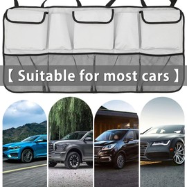 Car Trunk Organizer 9 Pockets Car Backseat Organizer Waterproof Car Seat Back Hanging Storage Bag 42.5x20.4 Inch Large Capacity Car Boot Organiser Bag Tidy Storage Bag for Travel