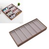 Eyeglass Display Organizer Wood Grain 6 Compartments Glasses Display Tray