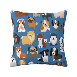 OZLNKPJL Decorative Throw Pillow Cover Case 18x18 inch,Cute Dogs Pillow Cases Square Standard Cushion Covers for Outdoor Couch Sofa Bed Car Gift Double Side Design