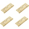 4 Pcs Brass Flush Door Hinges 60mm (2.1/2 inch) Heavy