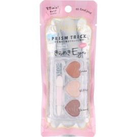FORTUNE KOSE Prism Trick 03 (Coral Jewel) Eyeshadow Tri-Color Palette Glitter 2 Grams (x1)