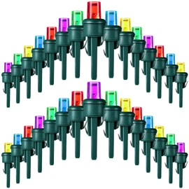 Honoson 180 Count 5 mm LED Christmas Replacement Bulbs Bulk Wide Angle Christmas Light Bulb Xmas Tree String Light Replacement Bulb Festival Light Decoration (Green Base with Bright Colors Bulb)