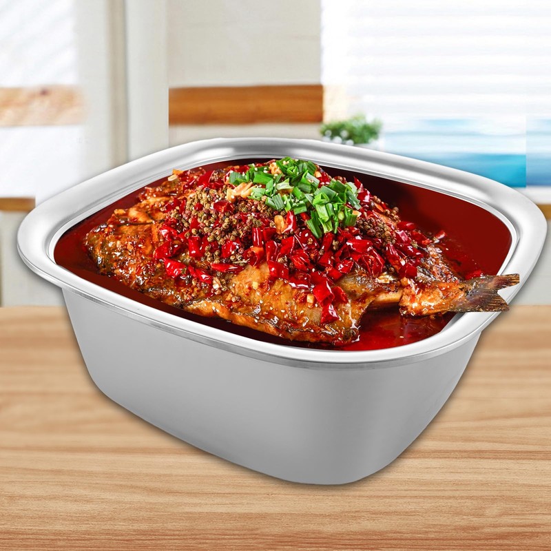 ASelected Washing Up Bowl, Stainless Steel square Washing Basin, Dishtub,