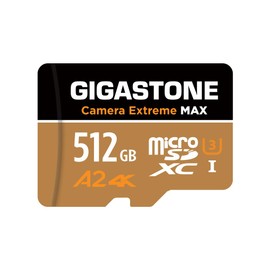 [5-Yrs Free Data Recovery] GIGASTONE 512GB Micro SD Card, 4K Camera Extreme MAX, MicroSDXC Memory Card for GoPro, Action Camera, DJI, UHD Video, R/W up to 160/130 MB/s, UHS-I U3 A2 4K C10